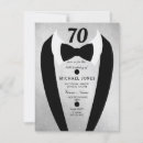Search for mens 70th birthday invitations Black