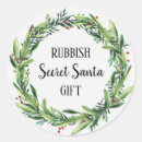 Search for secret santa stickers Humorous