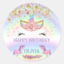 Search for magical unicorn glitter stickers Pink and gold