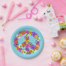 Search for peace sign paper plates Hippie