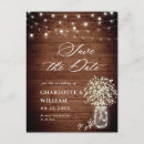 Search for mason jar save the date postcards Rustic wood