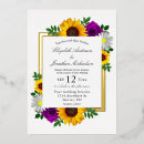 Search for rustic purple sunflower wedding invitations Fall