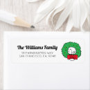 Search for peanuts return address labels Christmas wreath