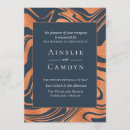 Search for copper and navy wedding invitations Metallic