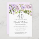 Search for purple 40th birthday invitations Lavender