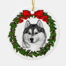 Search for red siberian husky ornaments Dogs