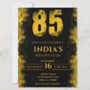 Search for 85th birthday invitations Black and gold