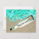 Search for message in a bottle invitations Beach