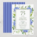 Search for blue 75th birthday invitations Flowers