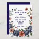 Search for navy and coral wedding invitations Flowers