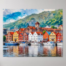 Search for norway travel posters Watercolor