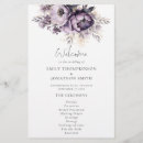 Search for purple wedding programs Elegant