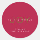 Search for joy to the world stickers Red