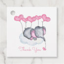 Search for elephant baby shower favor tags Girl