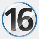 Search for number 16 stickers 16th