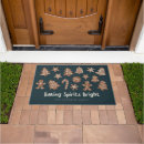 Search for christmas gingerbread doormats Baking spirits bright