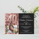Search for rose gold 40th birthday invitations Party
