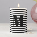 Search for black and white stripes candles Monogrammed