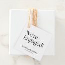Search for engagement party favor tags Black and white