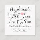 Search for handmade with love business cards Cute