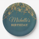 Search for teal and gold plates For her