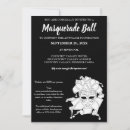Search for black and white masquerade invitations Mardi gras