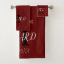 Search for black red white bath towels Script