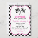 Search for pink race car invitations Racing party