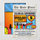 Search for calling all superheroes birthday invitations Red