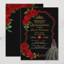 Search for red black and gold invitations Mis quince anos