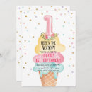 Search for ice cream social birthday invitations Pink
