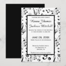 Search for black white music notes invitations Modern