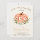 Search for pumpkin 1st birthday invitations Elegant