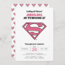 Search for girls superhero birthday invitations Dc comics