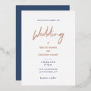 Search for navy and rose gold wedding invitations Minimal