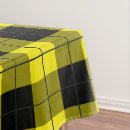 Search for yellow and black tablecloths Tartan