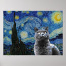 Search for starry night cat posters Vincent van gogh
