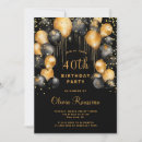 Search for black and gold 40th birthday invitations Elegant
