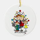 Search for family with dog ornaments Stick figures