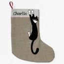 Search for cat christmas stockings Black and white cat