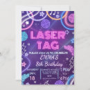 Search for laser tag birthday invitations Purple