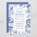 Search for blue toile invitations Blue and white