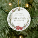 Search for newlywed ornaments Mr and mrs