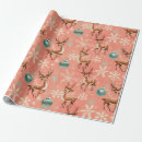 Search for vintage reindeer wrapping paper Pink
