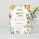 Search for safari 1st birthday invitations Tiger lion giraffe leopard