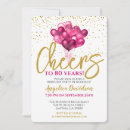 Search for female 80th birthday invitations Cheers to 80 years