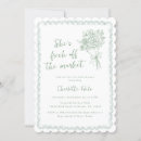 Search for modern bridal shower invitations Sage green