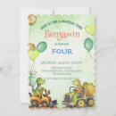 Search for excavator birthday invitations Watercolor