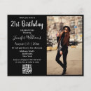 Search for black and white 21st birthday invitations Chic