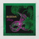 Search for green masquerade mask invitations Feathers